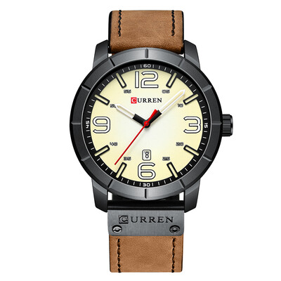 

CURREN 8327 Watch Men Brand Quartz Leather Daily Waterproof Round Dial Wrist Fashion Business Watch Relogio Masculino