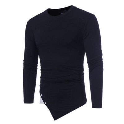

US Mens Slim Fit O Neck Long Sleeve Muscle Tee Shirts Casual T-shirt Tops Blouse