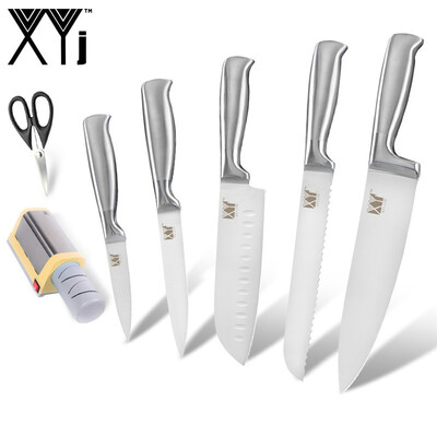 

XYj Kitchen Knives Stainless Steel 8" 8" 8" 5" 35" Kitchen Knife And yellow Electric Knife Sharpener Scissor
