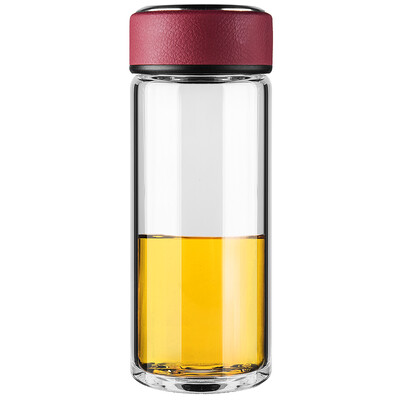 

Jingdong supermarket] Vientiane (WANXIANG) U2 380ML single-layer fashion glass business men and women cup creative portable bubble cup Chinese red