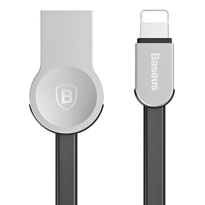 

Baseus) Zinc alloy data charging cable for Apple 6 / iphone6 ​​/ 6s / 5s / 7 charging cable USB mobile phone charger 1 m chrome shell + black line