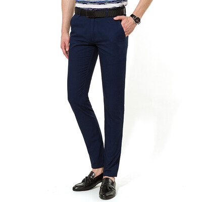 

Wealthy bird FUGUINIAO men's casual pants men's business wild cotton pants solid color breathable pants thin section 17042FG6607 black 36