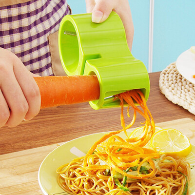 

Dual Size Spiral Vegetable Cutter Ribbon Noodle Slicer Useful Kitchen Tool