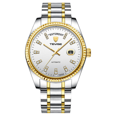 

TEVISE T833A Business Men Automatic Mechanical Watch Time Calendar Display Fashion Casual Stainless Steel Strap 3ATM Waterproof Lu