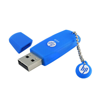 

HP 64GB USB20 U disk v188w blue environmental protection rubber U disk