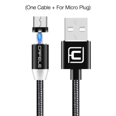 

Cafele New LED Magnetic USB Cable for iPhone Micro USB Cable USB C Magnet Charger Nylon Cabo for Samsung Xiaomi Huawei