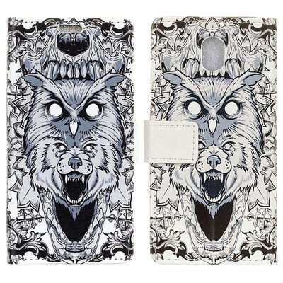

MOONCASE Wiko Sunny 3 Mini Painted Leather Case - White Wolf