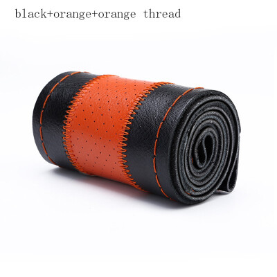 

Hand-sewing Car Steering Wheel Cover Genuine Leather Braid With Needle Thread Fashionable Auto Interior Accessory protection