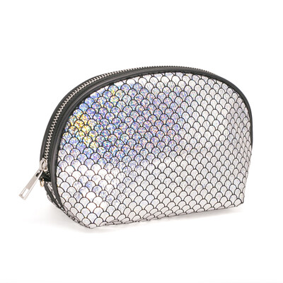 

Fashion Women Makeup Bag Organizer Storage Bag Sparkling Fish Scales Pattern Zipper Case Cosmetic Bags Large Capacity