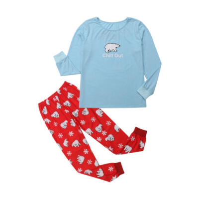 

US Family Matching Christmas Pajama Adult Women Kid Baby Sleepwear Nightwear Set