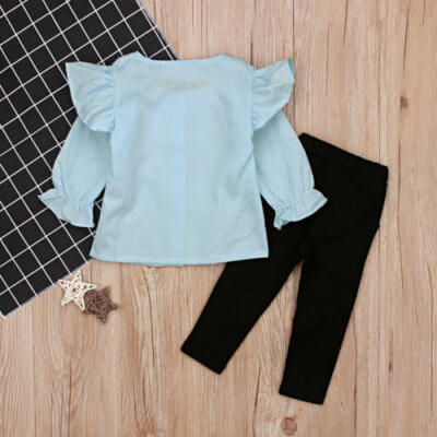 

Toddler Kids Baby Girls Tops Long Sleeve Pants Outfits Set Casual Clothes 1-7T