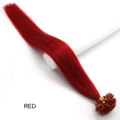 

Pre Bonded Nail U Tip Keratin Fusion Real Hair Womens Human Hair Extension Straight 100s 16-26inches
