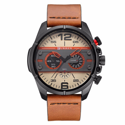 

CURREN 8259 Quartz Man Watch Unique Fashion Sport Casual Brand Clock Army Military Business Original Movement Leather Waterproof W