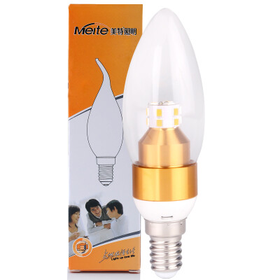 

Jingdong Supermarket Meite LED Bulb Gold Hardware Tip Foam 4W E14 Small Screw Gold 3000K Yellow MT-J204C