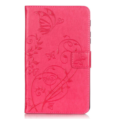 

Rose Flower Design PU Leather Flip Cover Wallet Card Holder Case for SAMSUNG T815