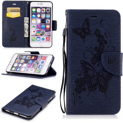

Deep Blue Butterfly Style Чеканка Классическая флип-обложка с функцией подставки и слотом для кредитных карт для IPHONE 6 Plus/6S Plus