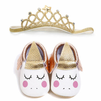 

US Newborn Baby Girl Soft Crib Shoes Infants Anti-slip Sneaker Prewalker 0-18M