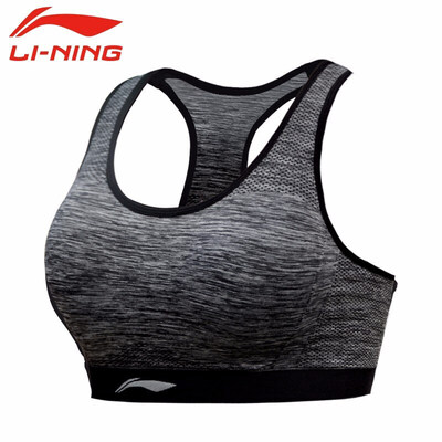 

Li Ning LI-NING sports vest underwear womens shockproof running gather yoga fitness badminton wear underwear sports bra female models AUBN124-2 rock gray L