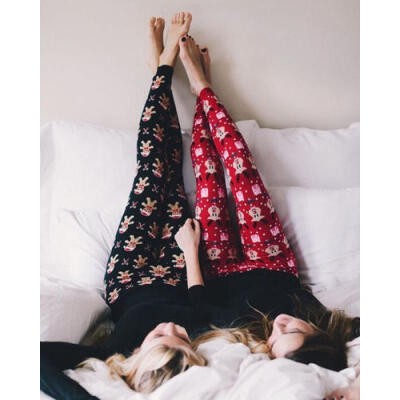 

Women Winter Warm Christmas Snowflake Pajamas Leggings Cotton Skinny Hot Pants