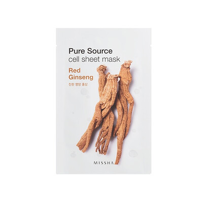 

MISSHA Pure Source Sheet Facial Mask Red Ginseng 25ml Moisturizing Mask for Men&Women