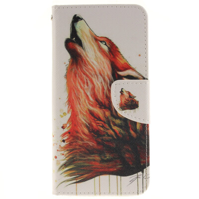 

Brown wolf Design PU Leather Flip Cover Wallet Card Holder Case for SAMSUNG GALAXY S7 Edge