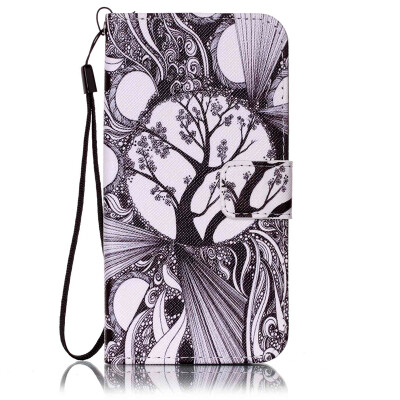 

Tree Design PU Leather Flip Cover Wallet Card Holder Case for LG K7