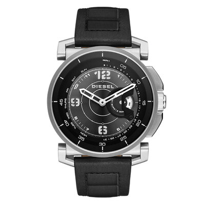 

DIESEL Smart Watch Серебряный чехол Черный кожаный ремешок Активность Отслеживание Уведомление Напоминание Автоматическое обновление Время Дата Второй часовой пояс No Charge DZT1000
