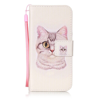 

Короткие волосы Cat Дизайн PU кожа флип Обложка Кошелек Карты Держатель чехол для Apple iPhone 7