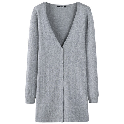 

Semir Lady Simple Pure V-образным вырезом вязать кардиган куртка свитер 19316070404 Средний цветок серый M