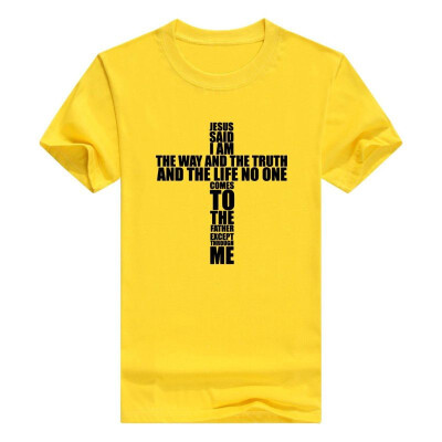 

Christian Religious Men Tshirt Jesus The Way Truth Life Cross