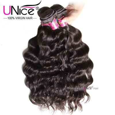 

UNice Hair 8A Peruvian Wavy Virgin Human Hair Bundles Natural Wave 400g