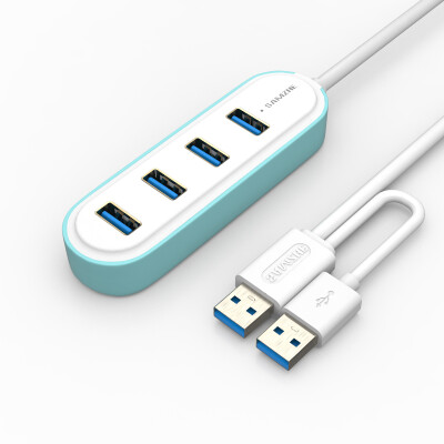 

Shanze (SAMZHE) JXQ-C08 USB splitter USB3.0 high-speed expansion excellent fashion 4 HUB hub dual power 1.2 m light blue