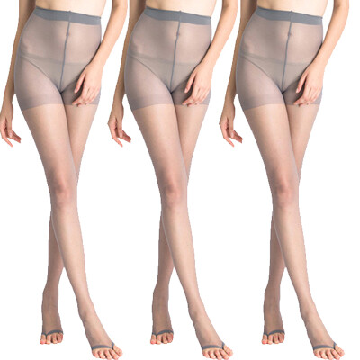 

【Jingdong Supermarket】 Langsha stockings 3 pairs of large wide-body open-toed fish mouth thin section underwear socks double plus crotch summer brown uniform