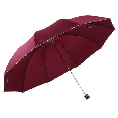 

Heaven umbrella increase three fold sunny umbrella double umbrella strong water repellent a dry business umbrella sauce red 33398E