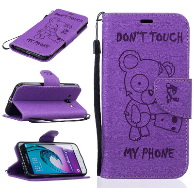 

Purple Bear Style Embossing Classic Flip Cover with Stand Function&Credit Card Slot for SAMSUNG GALAXY J3J3 2016 J320