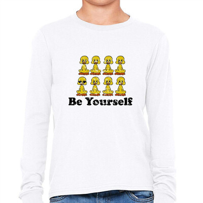 

Be Yourself - Cut Duck Graphic Wearing Sunglasses Girls Long Sleeve T-Shirt