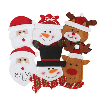 

UpperX 6pcs Cutlery Holder Towel Knives Fork Spoon Cute Santa Claus Shaped Tableware for Kitchen Decor Christmas Eve Table6PCS