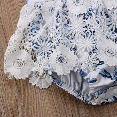 

Newborn Baby Girl Romper Lace Floral Jumpsuit Outfits Flower Summer Clothes USA