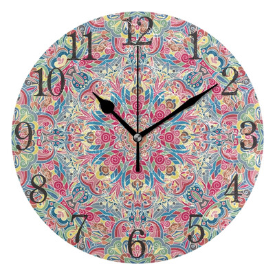 

Wall Clock Vintage Decorative Elements Round Wall Clock Arabic Numerals Design