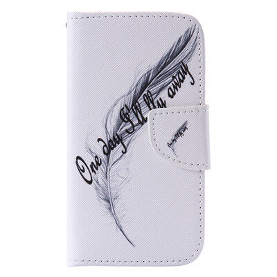 

Feather Design PU Leather Flip Cover Wallet Card Holder Case for SAMSUNG J120 J12016