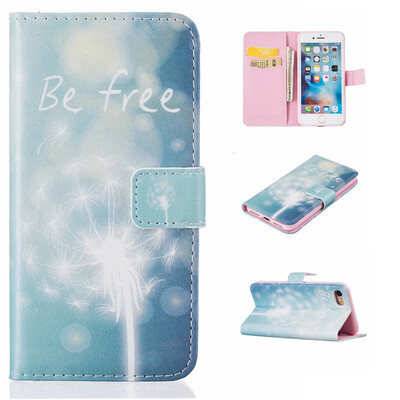 

Green dandelion Design PU Leather Flip Cover Wallet Card Holder Case for IPHONE 7