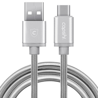 

Кабель Type-C для зарядки и передачи данных с пружинной оболочкой Capshi