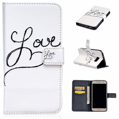 

Love Design PU Leather Flip Cover Wallet Card Holder Case for SAMSUNG GALAXY S7 Plus