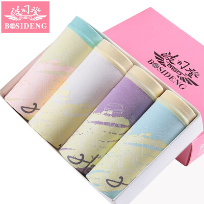 

Boshi BOSIDENG ladies underwear cotton fashion in the waist triangle underwear female 4 boxed hit color waist multi-color L
