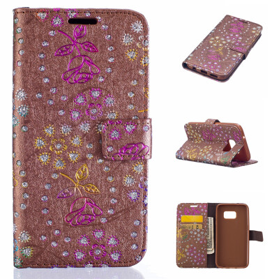 

Brown Peacock pattern Embossed PU Leather Wallet Case Classic Flip Cover with Stand Function and Credit Card Slot for SAMSUNG GALAXY S7