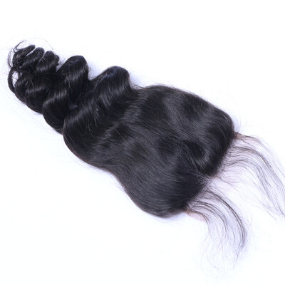 

Loose Wave 4x4 Lace Closure with Baby Hair Brazilian Virgin Human Hair Closure for Women Natural Color