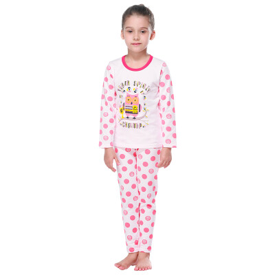 

Red beans (Hodo) girls underwear suit large children cartoon printing autumn clothes Qiuku home service pajamas HD6018 peach 150