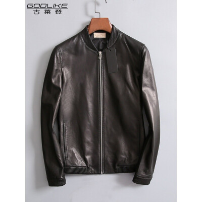 

Mens leather jacket long sleeve autumn witer clothing genuine sheepskin motocycle coat real leather the newest simple style