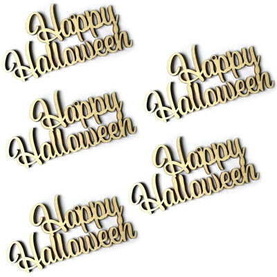 

UpperX 10pcs Wooden Happy Halloween Pendant Small Hangings Pendants Props for DIY Party Decor Supplies Happy Halloween