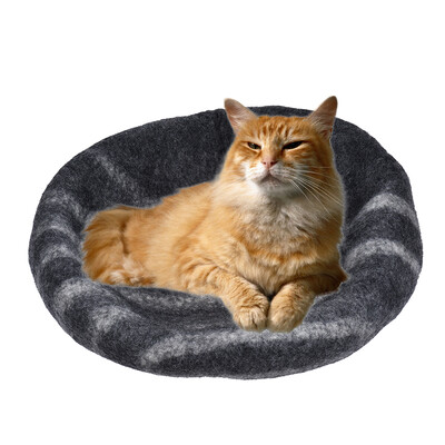 

Handcrafted Felted Wool Pet Cat Cave Bed Nest Soft Comfortable for Large Cats&Kittens